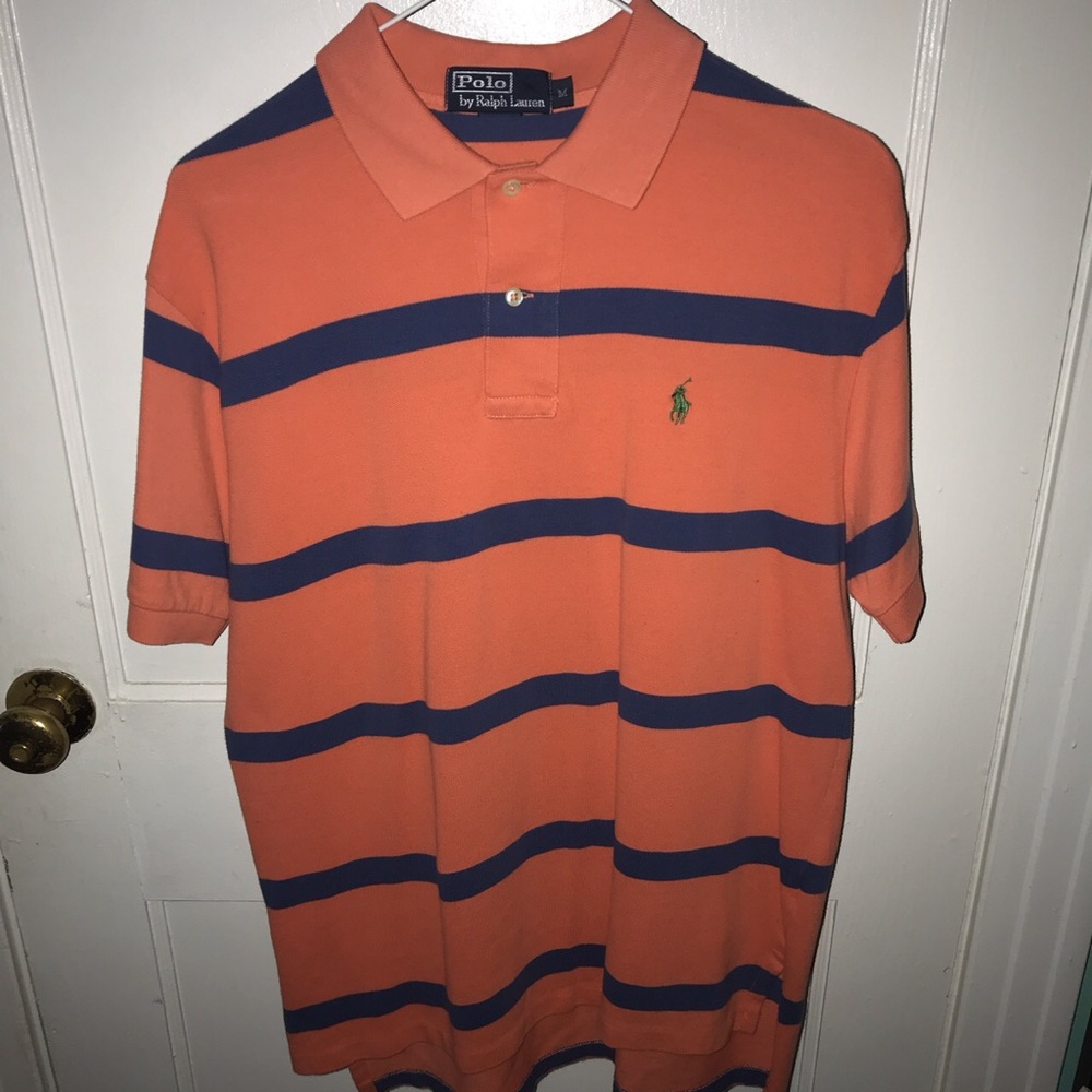 Orange and blue stripe polo Ralph Lauren